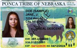 Sample image of a tribal identification card